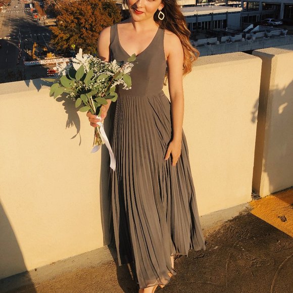 Azazie Dresses & Skirts - Azazie Lindsey Steel Gray Bridesmaid Dress
